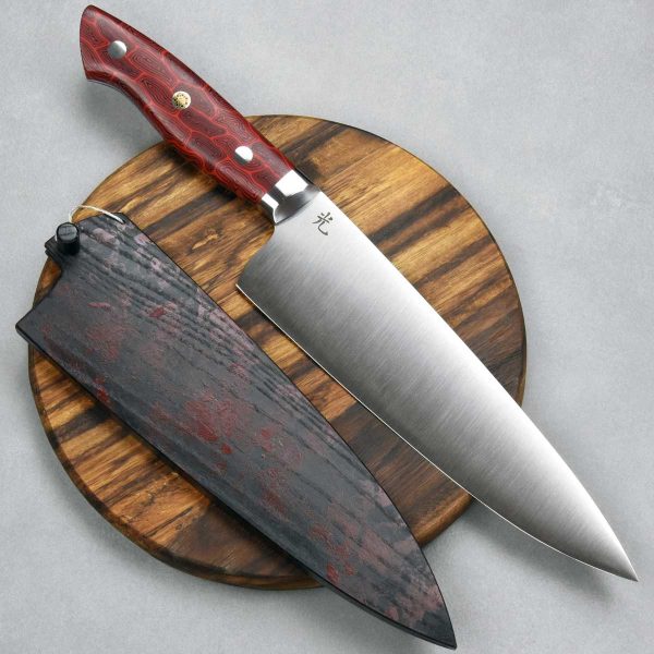 Hikari BTN S90V MCWH Gyuto 210mm Red Micarta
