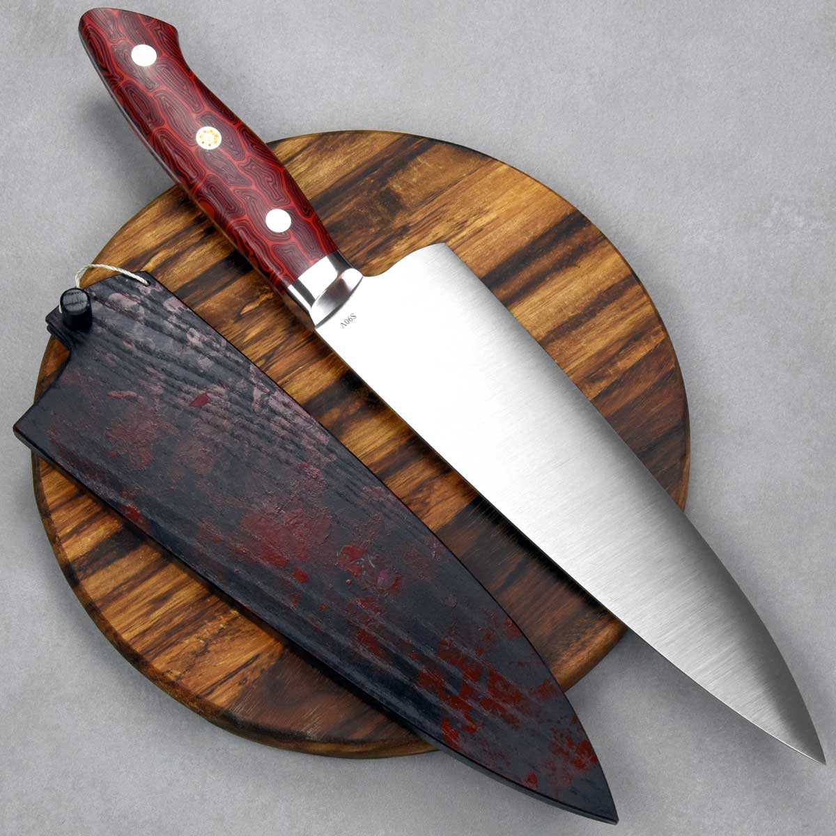 Hikari BTN S90V MCWH Gyuto 210mm Red Micarta