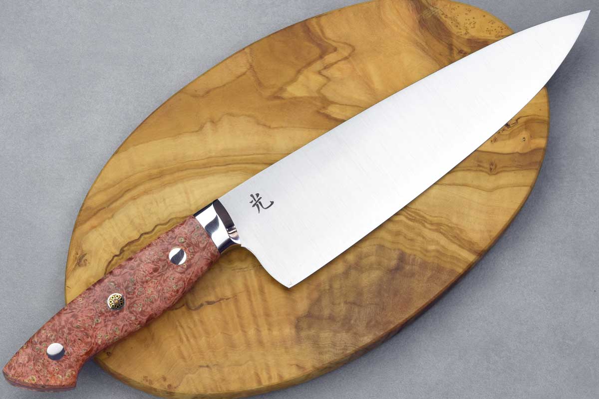 Hikari BTN S90V MCWH Gyuto 210mm Stabilized Wood