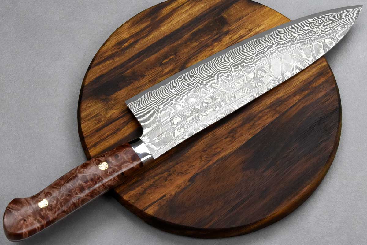 סכין שף (גיוטו) שירו קאמו 210מ"מ SG2 חום