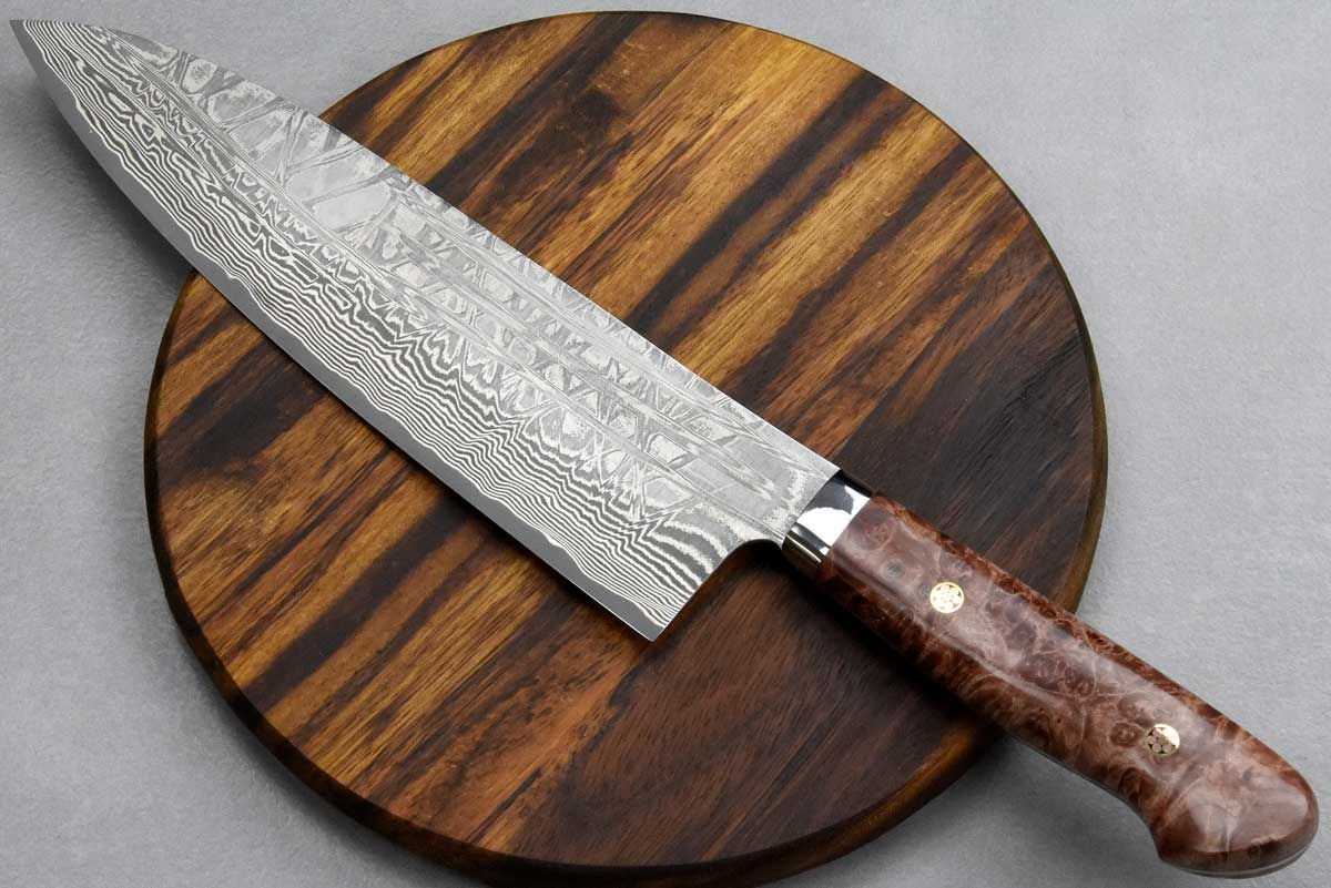 סכין שף (גיוטו) שירו קאמו 210מ"מ SG2 חום