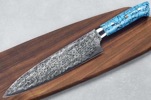 סכין שף (גיוטו) סאג'י 210מ"מ SG2 דמשק טורקיז
