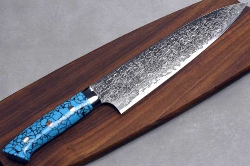 סכין שף (גיוטו) סאג'י 210מ"מ SG2 דמשק טורקיז