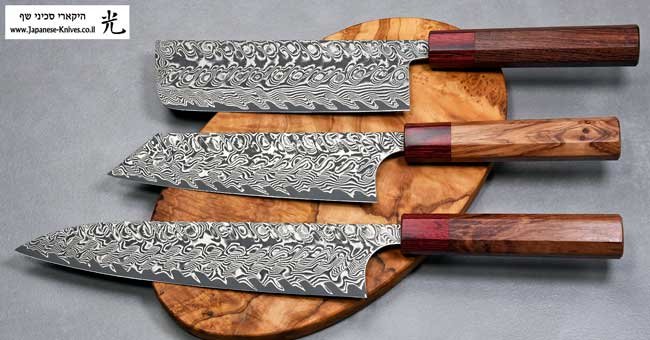 סכיני שף מבית הירושי קאטו - סדרת דמשק שחור